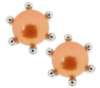Honora Cultured FreshwaterPearl 8.5mm Button Sterling Stud Earrings 