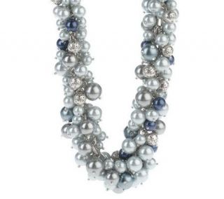 Isaac Mizrahi Live! Simulated Pearl & Crystal Necklace —