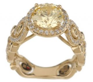 Hidalgo Diamonique Sterling 14K Gold Clad Solitaire Ring   J260475