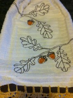 QUALITY HANGING KITCHEN TOWELS, HAND CROCHET TOP & BOTTOM OF COTTON