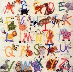 Bothy Threads Cross Stitch Kit Animal Alphabet Sampler