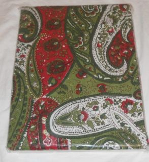 White Pine Red Green Paisley 60 x 120 Tablecloth Christmas Holiday
