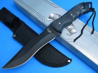 Master Cutlery Full Tang Black Fixed Blade Hunting Survival Bush Knife