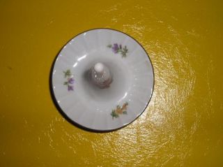  GDR Crown German Porcelain Flower Sprigged Ring Keeper Holder