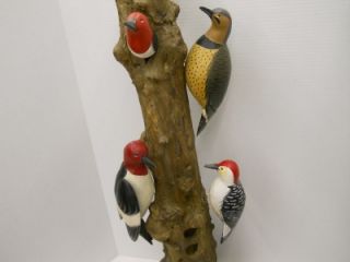 Woodpecker Pole with 4 birds by Zack Ward Crisfield Maryland