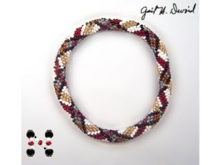 Scottish Plaid Seed Bead Crochet Bracelet