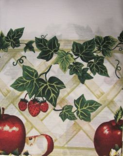 Country Apple Blossom Apples 36L Tiers Swag Set Kitchen Curtains