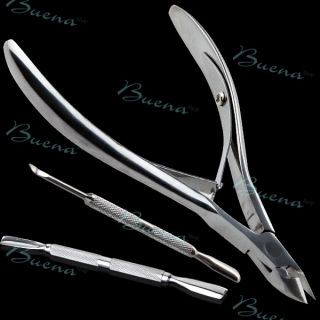 3pcs Stainless Steel Cuticle Spoon Pusher and Clipper Set for Nail Art