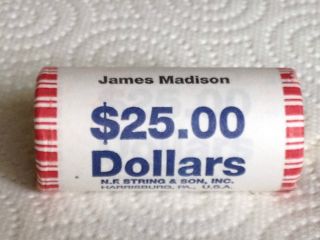 2007 D James Madison Dollar 25 Coin Bank Roll Uncirculated