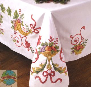 Cross Stitch Kit Xmas Holiday Cornucopia Tablecloth