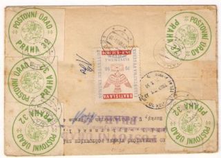 Czechoslovakia Old Registered Cover with Great Franking