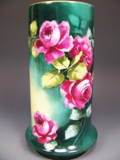Arcys Hermann Ohme Germany Hand Painted Roses Vase