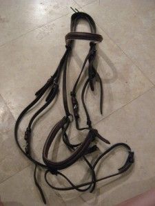 Harry Dabbs Brown Leather Snaffle Bridle w/ flash