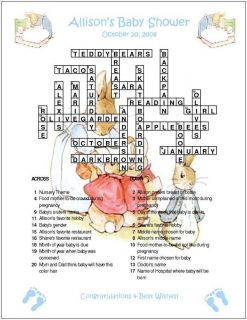 Beatrix Peter Rabbit Custom Crossword Shower Puzzles