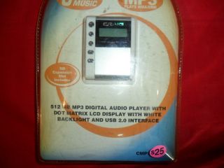 craig mp3 player 512 mb digital audio player lcd display with white