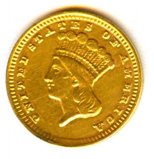 1859 D 1 Gold AU Scarce Dahlonega Mint Issue