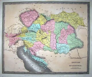 1834 Austrian Empire Bohemia Croatia Burr 10½X12½