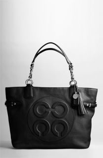 COACH COLETTE LEATHER OP ART LOGO EDITORIAL TOTE