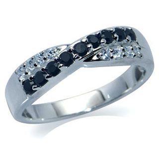 Cubic Zirconia CZ 925 Sterling Silver Criss Cross Ring
