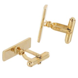 Givenchy Cufflinks Mens Jewelry Rectangular Gold Plated Cuff Links
