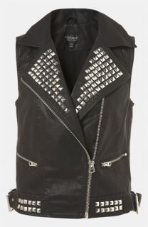 Topshop Dallas Faux Leather Vest
