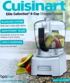 New Cuisinart Elite 4 Cup Chopper Grinder SmartPower Blade Mini Food