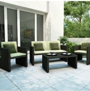 New Creekside 4 Piece Outdoor Patio Furniture Lounge Set w Pillows