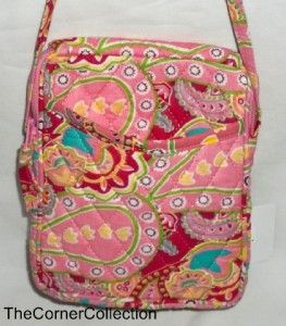 Cul de Sac Coral Paisley Quilted Wallet on A String Purse Cross Body