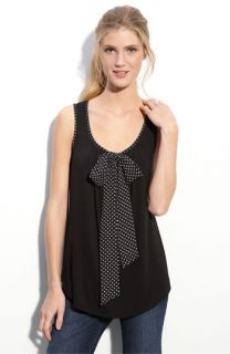 Bobeau Dotted Bow Front Top