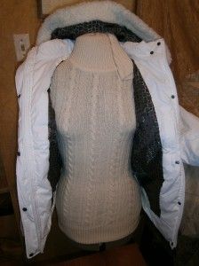 UGG Dani Ridge Jacket XL Womens LG White Coat Bonus Gift Garment Bag