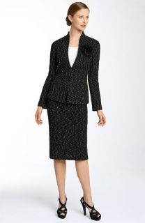 St. John Collection Sequin Tank with Speckled Tweed Jacket & Skirt