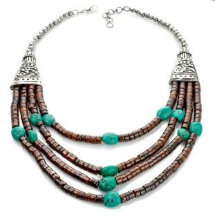 Bajalia Tibetan Style Four Row 22 Beaded Necklace $99