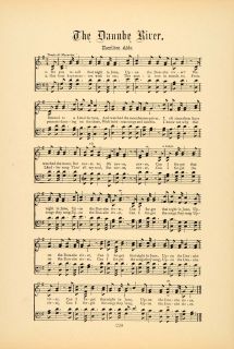 1894 Danube River Charles Hamilton Aide Sheet Music Original Historic