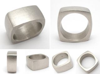 Custom Mens Square Band Ring Heavy Solid Platinum sku:wm4628