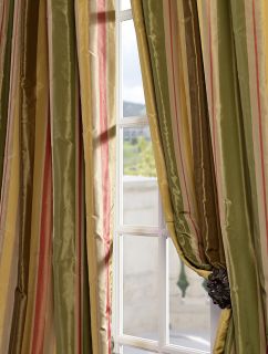 Pacific Heights Designer Silk Taffeta Stripe Curtains Drapes
