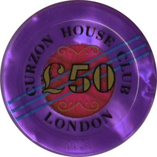 Curzon House Club Casino $50 Chip Jeton Plaque Very Beautiful from UK