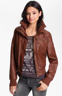 Thread & Supply Faux Leather Bomber Jacket (Juniors)