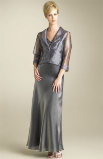 Alex Evenings Shimmer Organza Gown & Illusion Jacket
