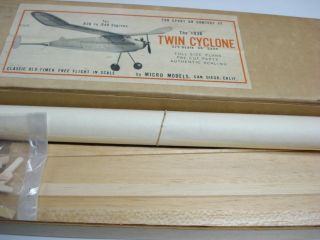 Micro Models Twin Cyclone Free Flight Model Airplane Kit