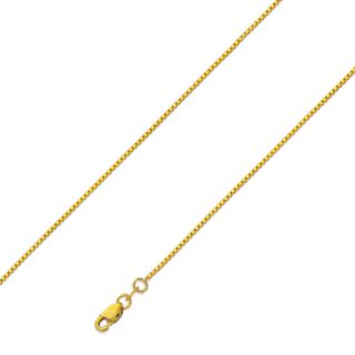  Gold Solid Box Chain 1 40 mm 18 20 22 24 30 inches Necklaces