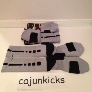 Custom NIKE ELITE BASKETBALL Socks L(8 12) Grey w/ Black Stripe   Cool