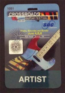 2004 crossroads guitar festival artist laminate pass with crossroads