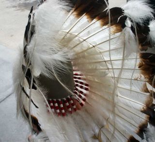 Crow Indian Feather Head Dress Beaded from Crow reservation in Montana