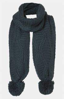 Topshop Cable Knit Pompom Scarf