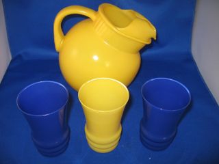 Vintage Matching Pitcher and Juice Glass Set Mint Condition Low SHIP