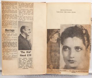 1st Ed. 1937 HOLLYWOOD & SCRAPBOOK Newspaper Clippings Vintage Film