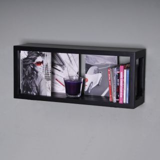  Cube Floating Shelf Display Box Espresso Finished Boxing CD Shelving