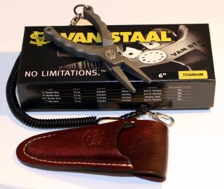 Van Staal 6inch Titanium Needle Nose Pliers with Sheath and Lanyard