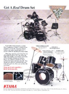 Dave Lombardo Slayer Tama Drum Pinup Ad Metal 90S