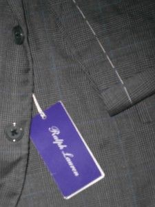 5295 48 58 L Purple Label Ralph Lauren Gray Prince of Wales 3 PC Wool